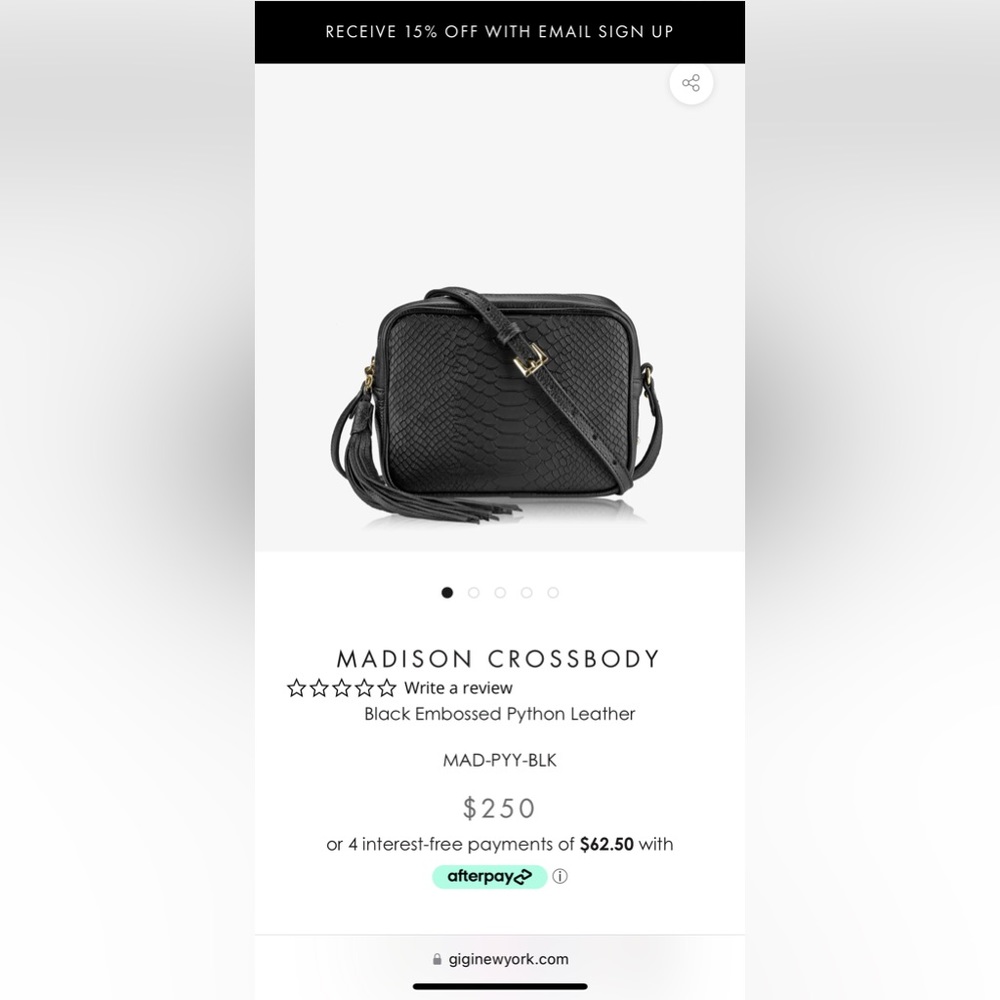 GigiNew York Madison Cross Body Black Croc
